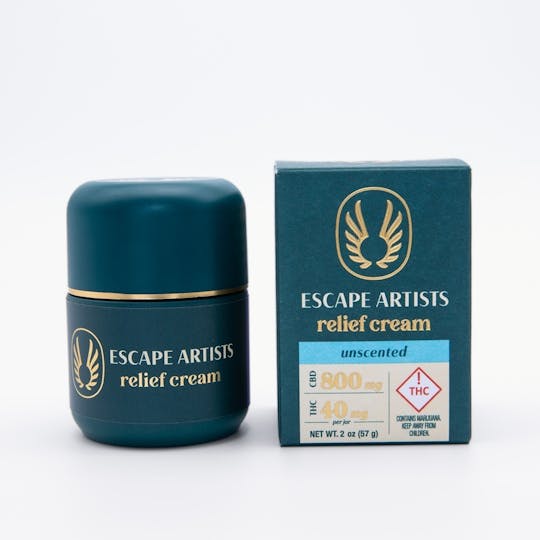 Escape Artists - Escape Artists 20:1 Relief Cream - Unscented- (800mg CBD: 40mg THC) - 1