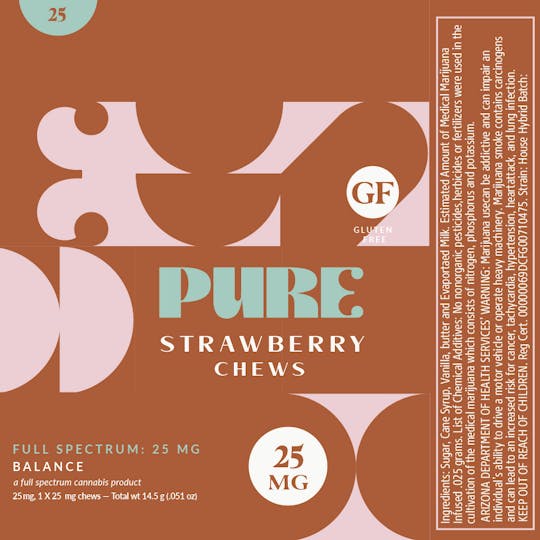 Pure - Pure Chews Strawberry 25mg - 1