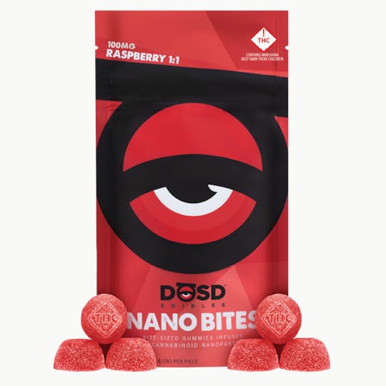 DŌSD Edibles - Nano Bites - Raspberry 1:1 - 100mg - 1