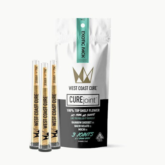 West Coast Cure - The Exotic Pack - Top Shelf CUREjoint Variety Pack 3 x 1G - 1