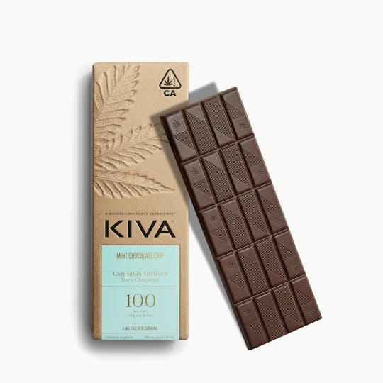 Kiva Confections - Kiva Mint Chip Dark Chocolate Bar - 100mg - 1