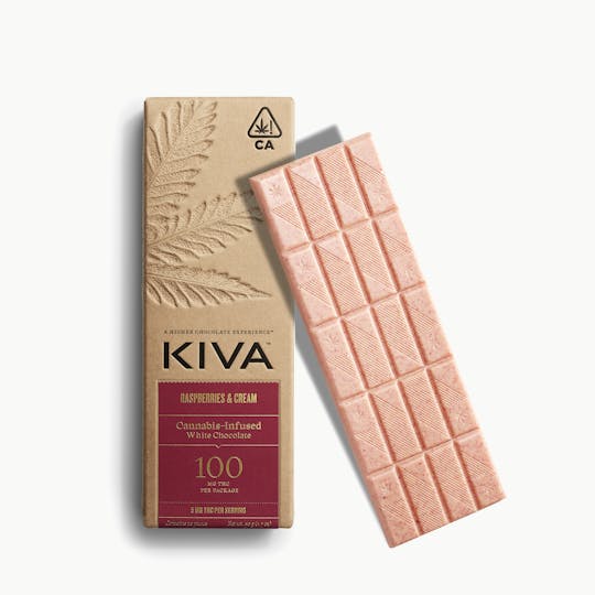 Kiva Confections - Kiva Raspberry White Chocolate Bar - 100mg - 1