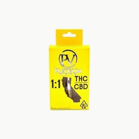 Platinum Vape - Platinum Vape 1:1 CBD/THC Tropical Mimosa (Sativa) 510 thread cartridge 1mL - 1