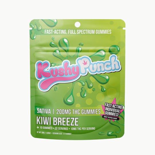 Kushy Punch - Kushy Punch - Sativa Kiwi Breeze INDIVIDUAL GUMMIES 200MG - 1