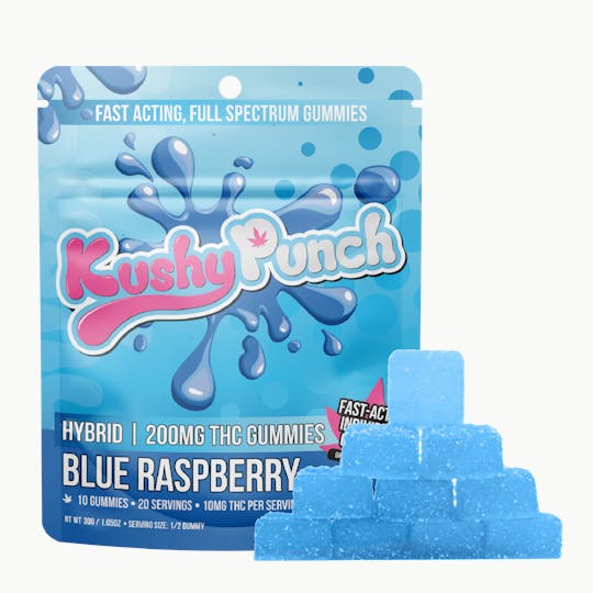 Kushy Punch - Kushy Punch - Hybrid Blue Raspberry INDIVIDUAL GUMMIES 200MG - 1