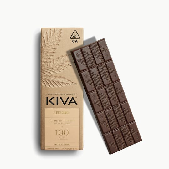 Kiva Confections - Kiva Toffee Crunch Dark Chocolate Bar - 100mg - 1