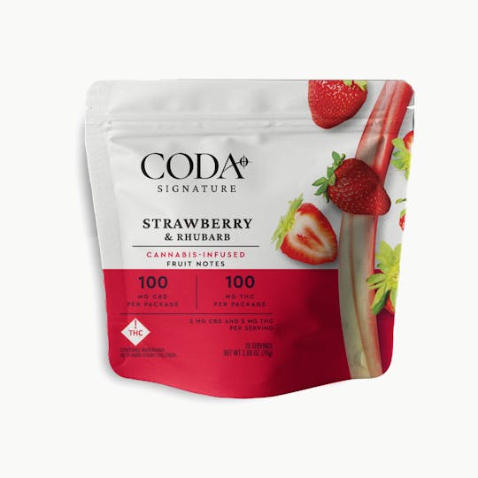 Coda Signature - Strawberry & Rhubarb Fruit Notes | 100mg CBD: 100mg THC - 1