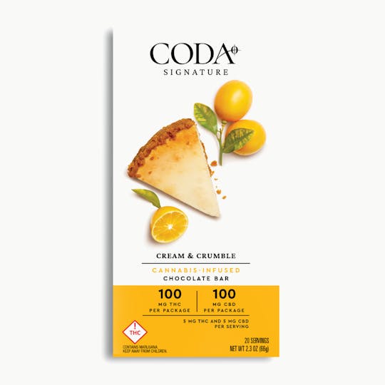 Coda Signature - 1:1 Cream & Crumble Chocolate | 100mg THC:100mg CBD - 1