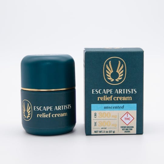 Escape Artists - Escape Artists 1:1 Relief Cream - Unscented - (300mgTHC/300mg CBD) - 1