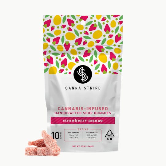 Canna Stripe - Strawberry Mango Gummies 100mg - 1