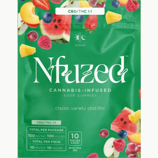 NFUZED - 1:1 CBD/THC Sour Gummies Variety Pack - 1