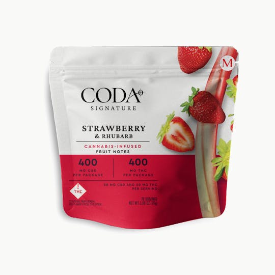 Coda Signature - Strawberry & Rhubarb Fruit Notes | 400mg THC:400mg CBD | MED - 1