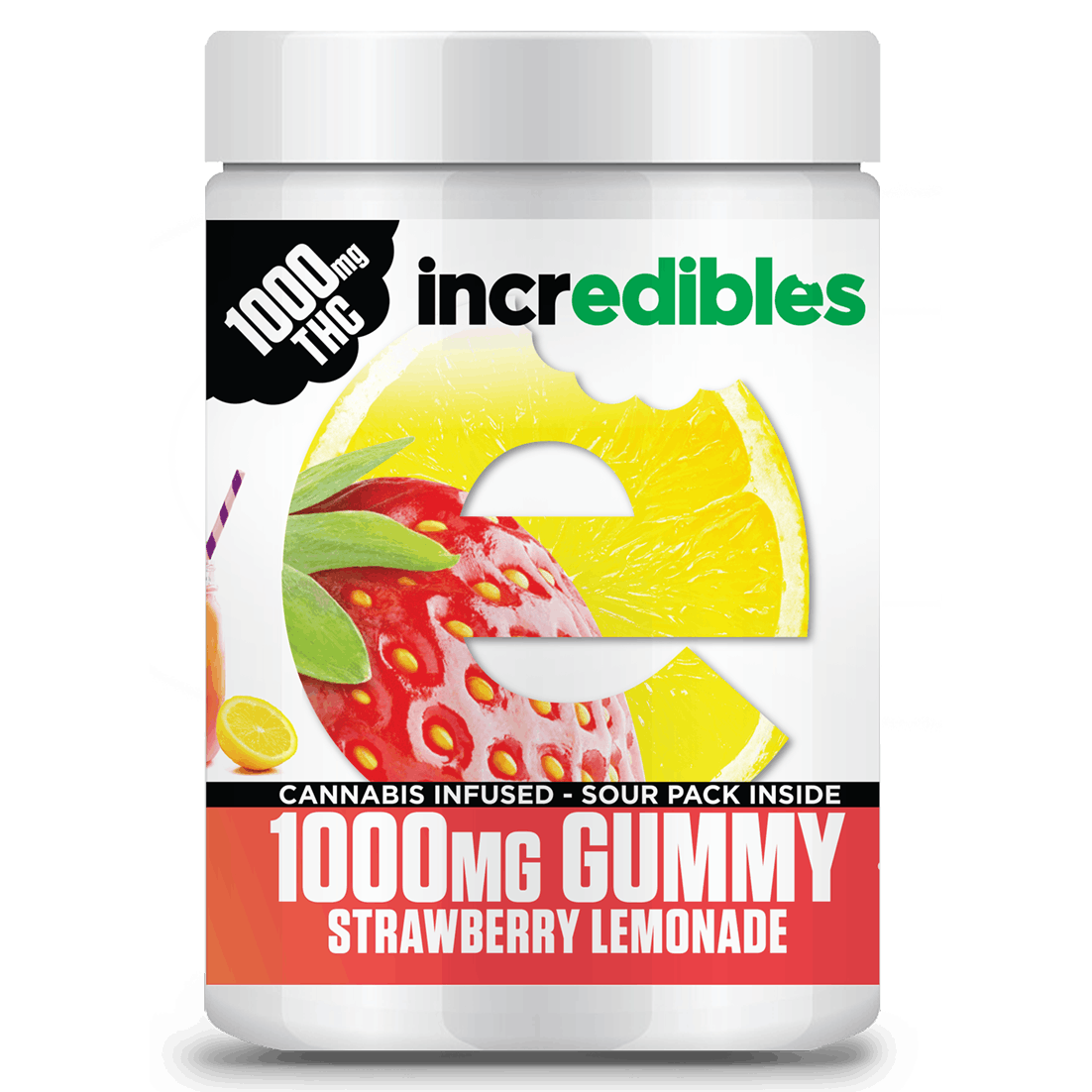 Indica Strawberry Lemonade Gummy 1000 MED incredibles (Colorado)