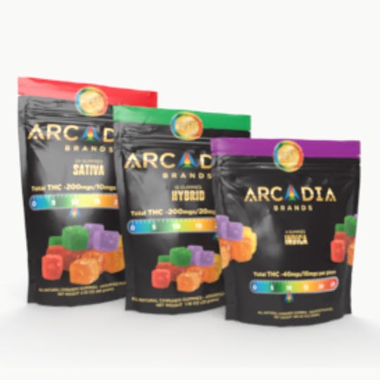 Arcadia Brands - Gummies - 10 pack - 200mg Total - Indica - 1