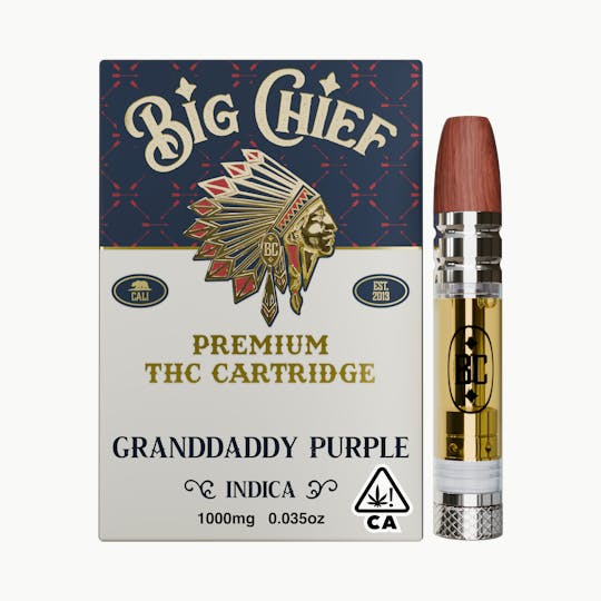 Big Chief - GRANDDADDY PURPLE - 1G THC Cartridge - 1