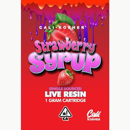 Cali Kosher - Strawberry Syrup- Liver Resin 1g Cartridges - 1