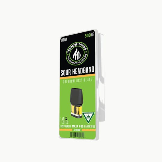 Terpene Tanks - Terpene Tanks Sour Headband MAXX Pod .5g - 1