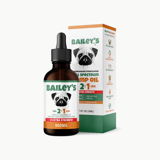 Bailey's CBD - Bailey's 900MG 2:1 CBD:CBG Hemp Oil For Dogs - 1