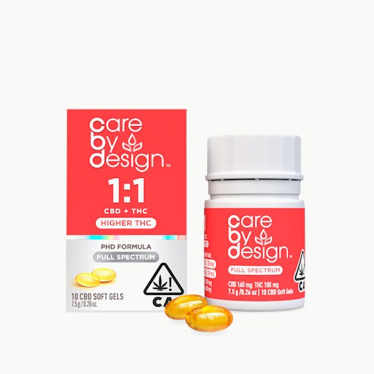 Care By Design - Care By Design | 1:1 Full Spectrum CBD Soft Gels 100mg THC 10ct - 1
