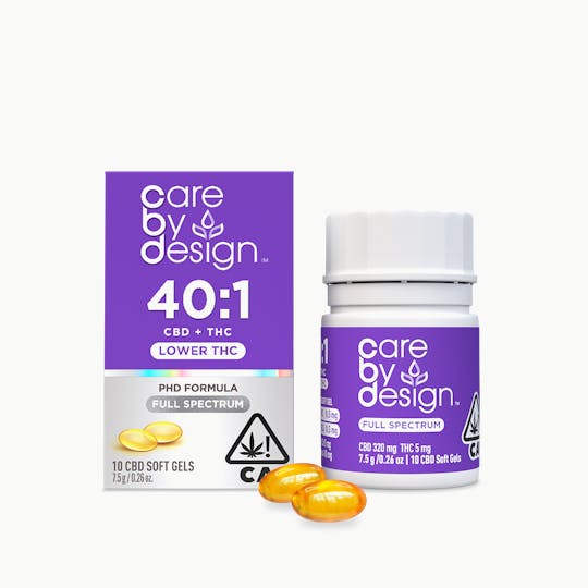 Care By Design - Care By Design | 40:1 Full Spectrum CBD Soft Gels 5mg THC 10ct - 1