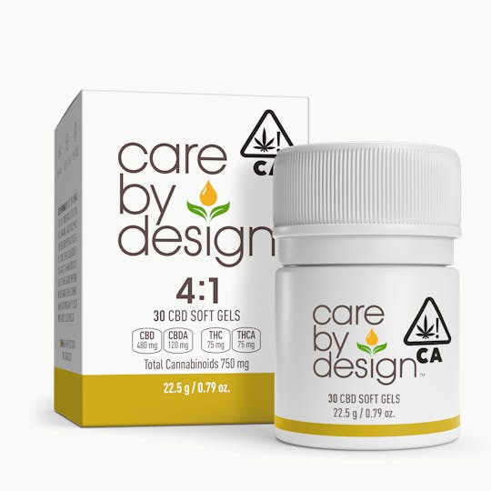 Care By Design - Care By Design | 4:1 Full Spectrum CBD Soft Gels 75mg THC 30ct - 1