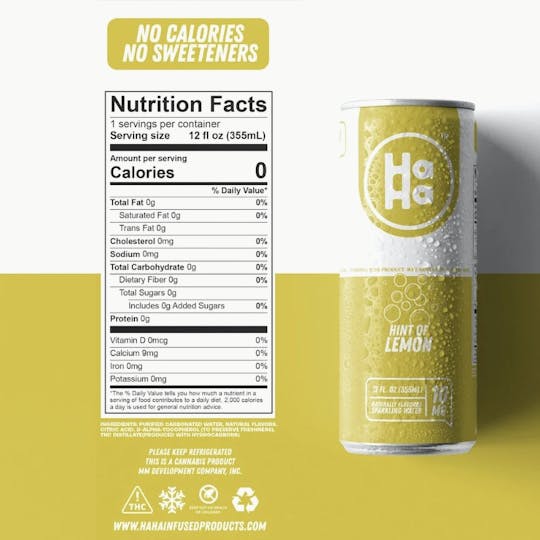 HAHA - Hint of Lemon Sparkling Water (10mg) - 1