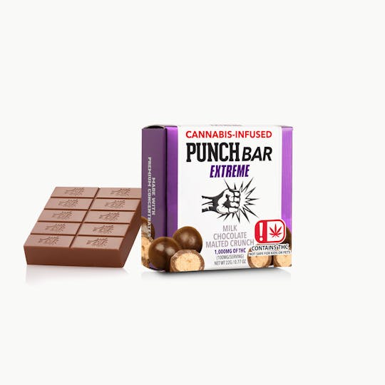 Punch Edibles & Extracts - Milk Chocolate Malted Crunch Extreme PunchBar 1,000mg (OK) - 1
