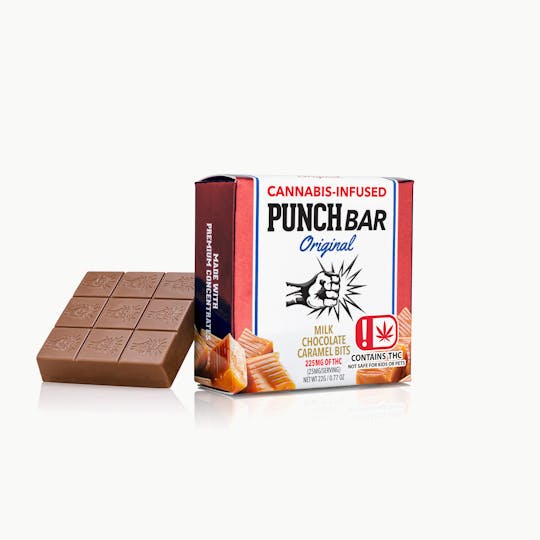 Punch Edibles & Extracts - Milk Chocolate Carmel Bits PunchBar 225mg (OK) - 1