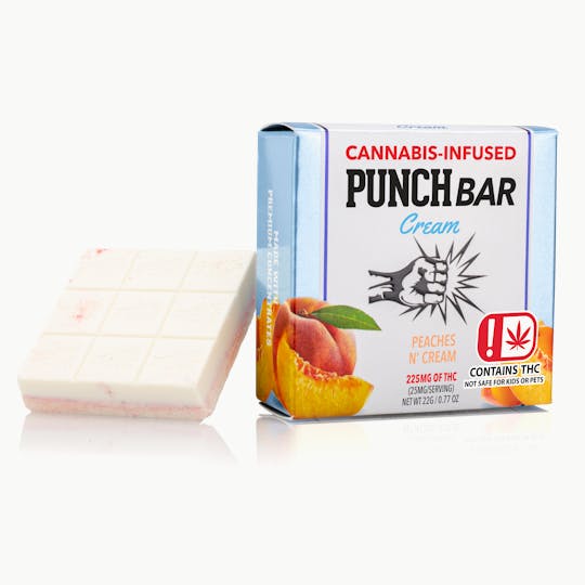 Punch Edibles & Extracts - Peaches N' Cream White Chocolate PunchBar 225mg (OK) - 1