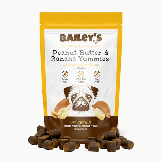 Bailey's CBD - Peanut Butter & Banana Yummies! 3MG CBD Per Chew - 1