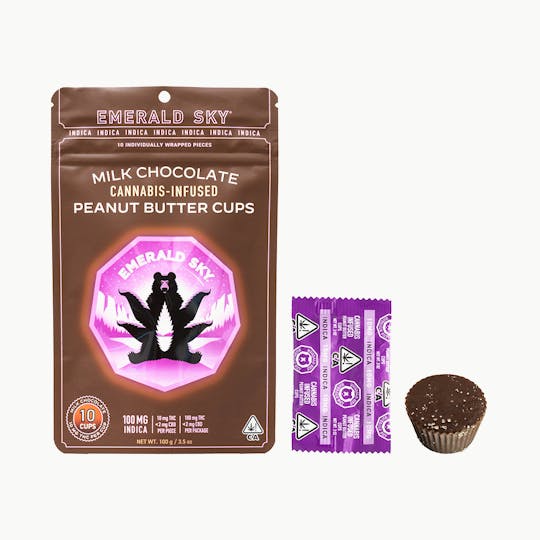 Emerald Sky - Emerald Sky Milk Chocolate Peanut Butter Cups - Indica 100mg 10pk - 1