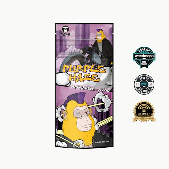 APE Premium Cannabis Corp - Purple Haze (Sativa) — 1g APE Disposable Vape - 1