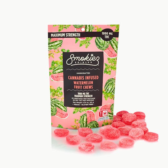 Smokiez Edibles - Watermelon 1000mg THC Fruit Chews - OK - 1