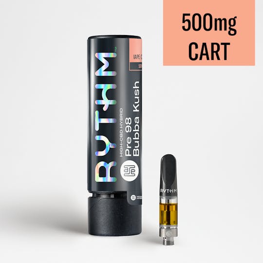 RYTHM - RYTHM High-CBD Hybrid Vape Cartridge Pre 98 Bubba Kush 500mg - 1