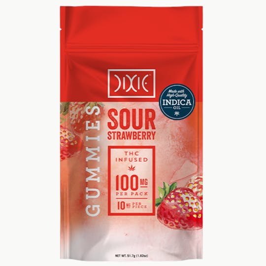 Dixie Brands - Sour Strawberry Gummies - 1