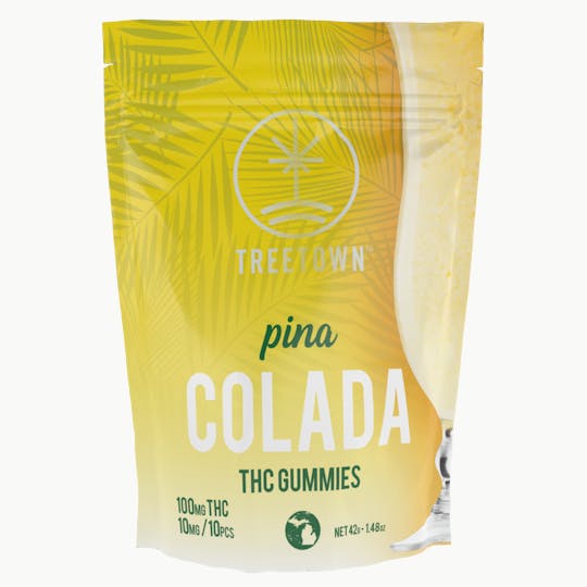 Treetown - Pina Colada Flavored Gummies - 10 units x 10mg THC - 1