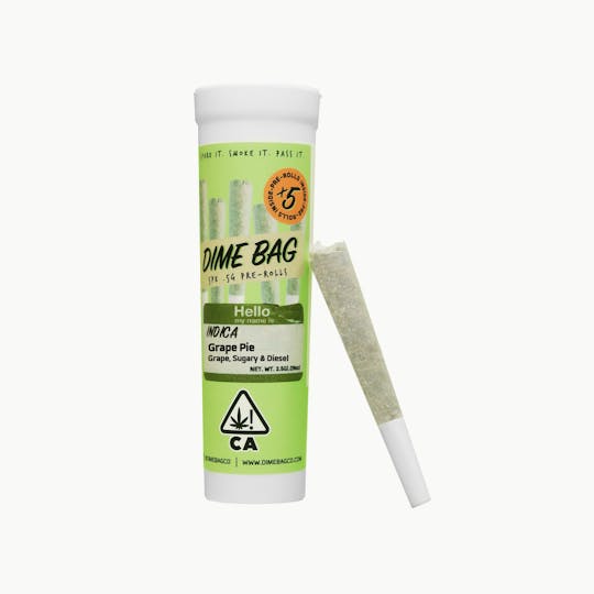 Dime Bag - Dime Bag | Grape Pie Indica 5pk Pre-rolls (2.5g) - 1