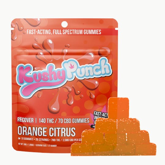 Kushy Punch - Kushy Punch - 2:1 THC|CBD Orange Citrus INDIVIDUAL GUMMIES 210MG - 1
