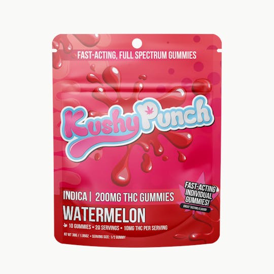 Kushy Punch - Kushy Punch - Indica Watermelon INDIVIDUAL GUMMIES 200MG - 1