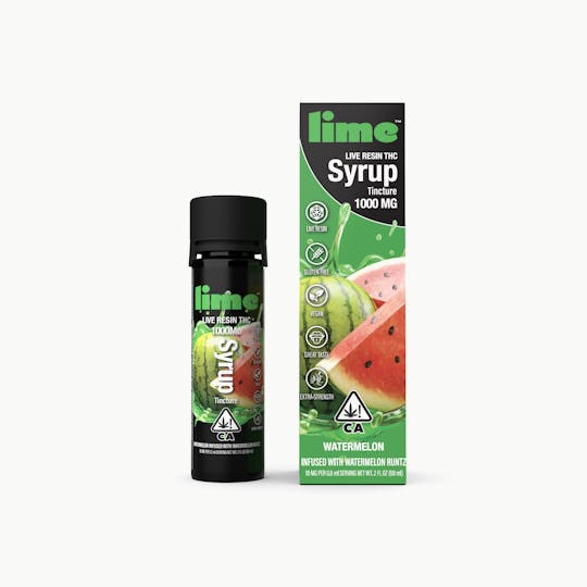 Lime - 1000mg Live Resin THC Syrup Tincture | Watermelon - 1