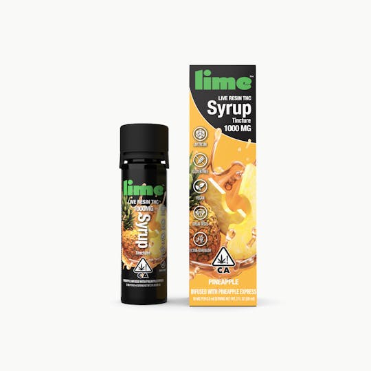 Lime - 1000mg Live Resin THC Syrup Tincture | Pineapple - 1
