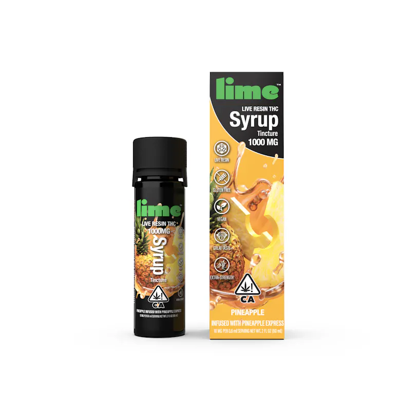 Lime 1000mg Live Resin THC Syrup Tincture Pineapple edible
