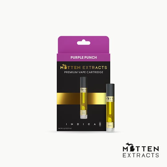 Mitten Extracts - Mitten Extracts - Purple Punch 1g Vape Cartridge (Indica) - 1