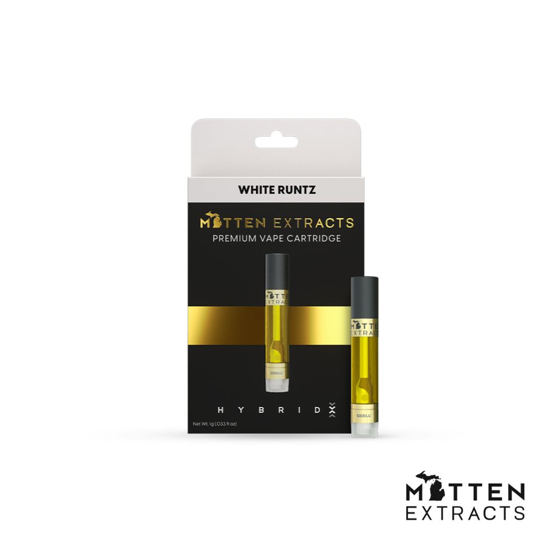 Mitten Extracts - White Runtz 1g Vape Cartridge (Hybrid) - Mitten Extracts