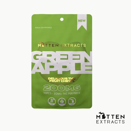 Mitten Extracts - Mitten Extracts - Green Apple Fruit Chews 200mg - 1