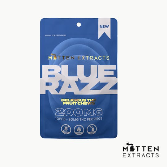 Mitten Extracts - Mitten Extracts - Blue Razz Fruit Chews 200mg - 1
