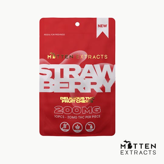 Mitten Extracts - Mitten Extracts - Strawberry Fruit Chews 200mg - 1