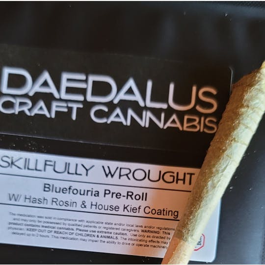 Daedalus Craft Cannabis - Bluefouria Pre-Roll w/ Rosin & Kief Coating - 1 1/4s - 5 Pack - 1