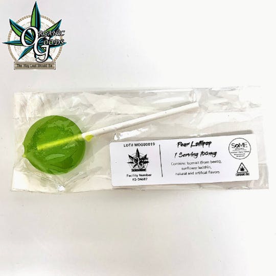 Organic Goods - 100mg Pear Lollipop - 1
