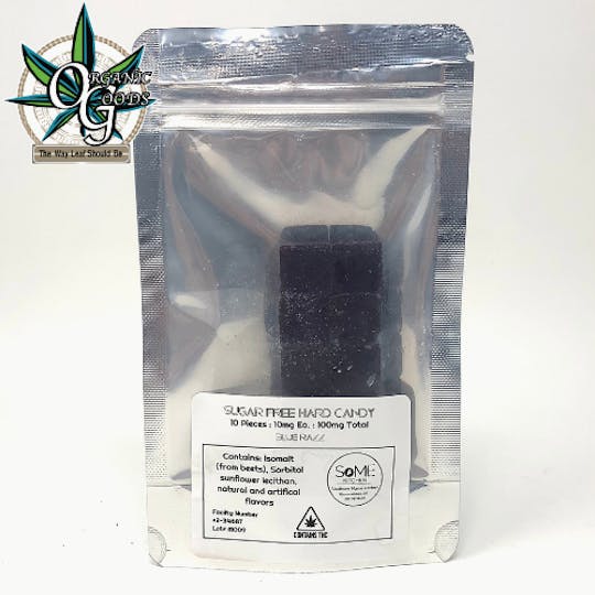 Organic Goods - 100mg Sugar Free Blue Razz Hard Candy - 1